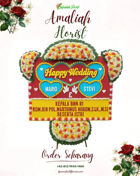 Papan Bunga Pernikahan Miagan